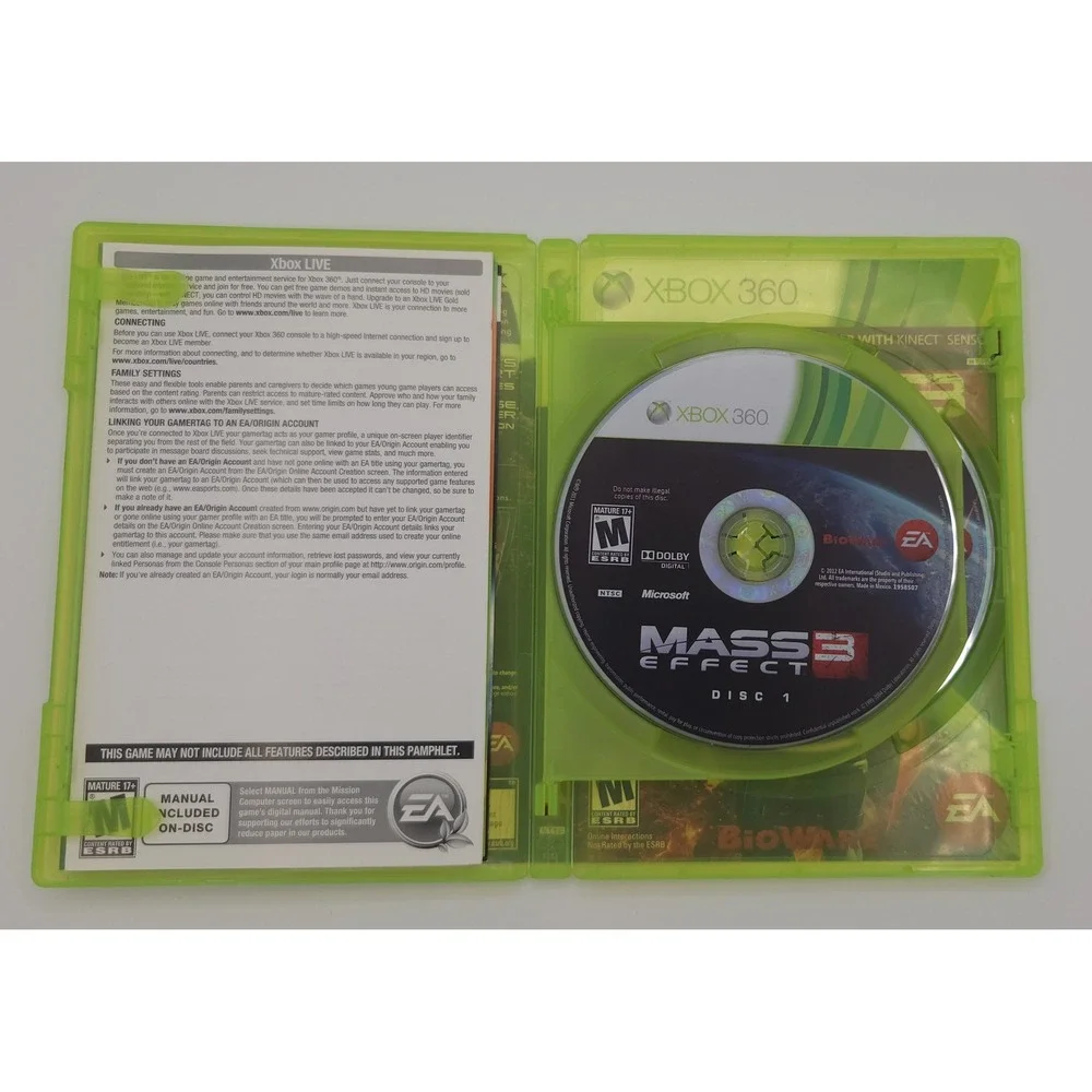 Mass Effect 3 - Xbox 360 - CIB w/ Inserts - 2-Disc - Tested